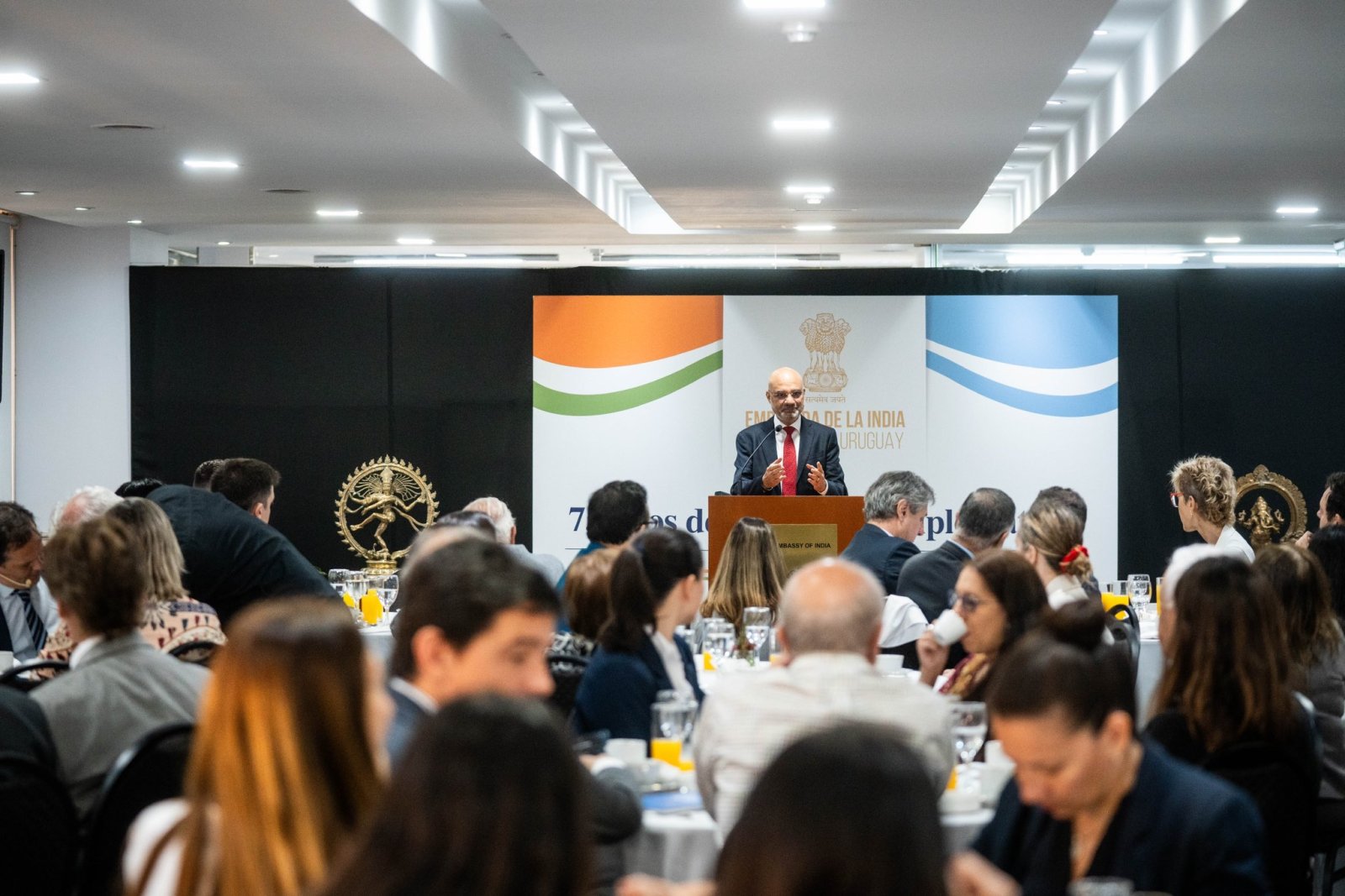 Ambassador Dinesh Bhatia, joined by Demian Reidel, Sachin Chaturvedi and Jose Luis Daza, launched Spanish Edition of Development Cooperation Review