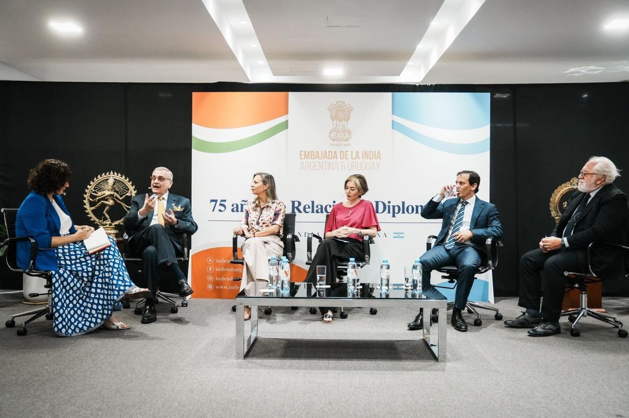 Ambassador Dinesh Bhatia, joined by Demian Reidel, Sachin Chaturvedi and Jose Luis Daza, launched Spanish Edition of Development Cooperation Review