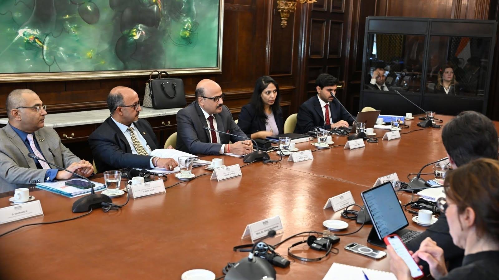 Shri Rajesh Agarwal, Commerce Secretary, Govt of India, accompanied by Ambassador co-chaired the 4th India- Argentina Joint Trade Committee along with Ambassador Fernando Brun, Secretary, International Economic Affairs  at Palacio San Martin in Buenos Aires on 24 August, 2026.