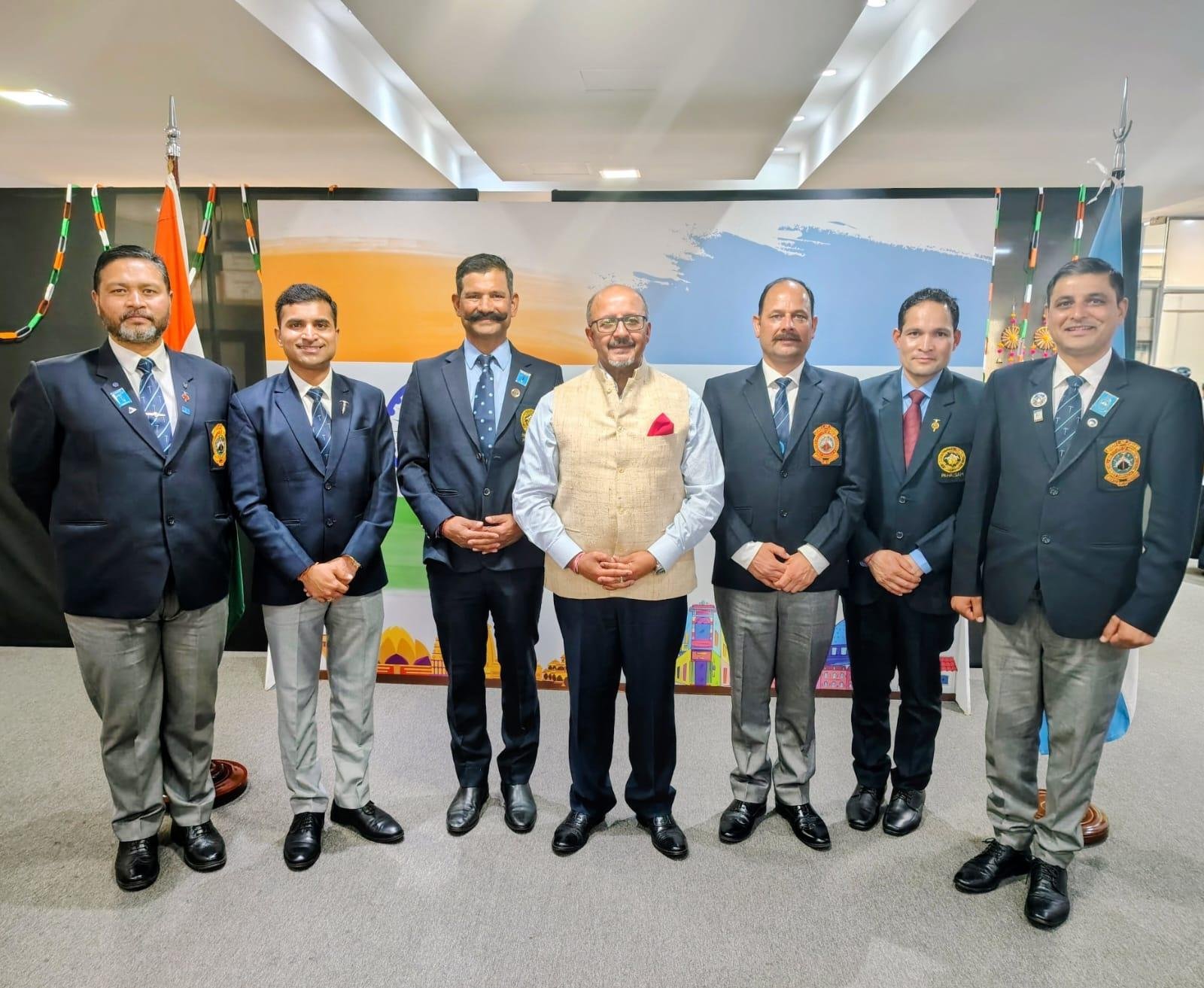 The Joint Indian Mountaineering Expedition Team called on Ambassador Ajaneesh Kumar at the Chancery.