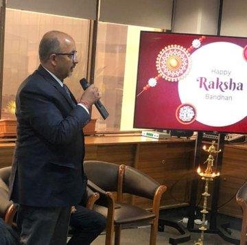 Ambassador Ajaneesh Kumar, celebrated Raksha Bandhan with Brahma Kumaris,