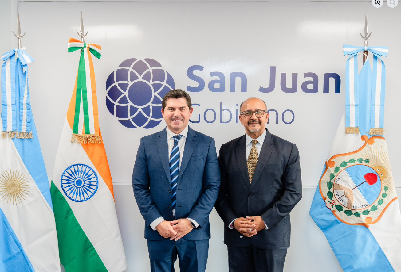 During his visit to the Province of San Juan, Ambassador Ajaneesh Kumar participated in Expo San Juan Minera 2026. He called on the Governor, HE Dr. Marcelo Orrego. He also met with the Municipality Mayor of San Juan, Hon'ble Dra. Susana Laciar with whom he discussed avenues for cultural and educational cooperation. He also met with other authorities including the Economic Knowledge and Innovation Center, San Juan Investment Promotion Agency and the Mining Chamber of San Juan.