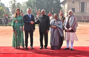 President of Argentina Mauricio Macri meets President of India and Prime Minister of India