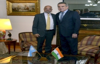 Amb Dinesh Bhatia called on Minister of Defence Agustín Rossi at Ministerio de Defensa