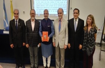 Ambassador Dinesh Bhatia joined Dr Bernardo Nante, President of Universidad del Salvador to launch first ever Spanish version of Mahabharata 