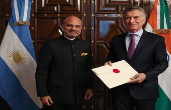 Ambassador Dinesh Bhatia presented credentials to President of Argentine Republic Mauricio Macri