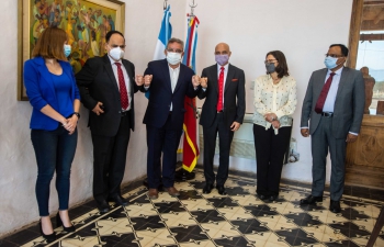 Secretary Alok Tandon of Ministry of Mines, Government of India, joined by Ambassador Dinesh Bhatia, met Governor Raul Jalil, Senator Lucía Corpacci and Minister Fernanda Ávila in #Catamarca 