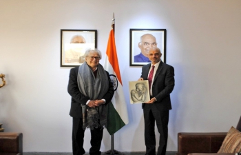 Ambassador Dinesh Bhatia had the honour to receive Argentine Noble Laureate Adolfo Pérez Esquivel at Embassy