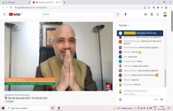Continuing with all out effort to popularise Ayurveda in Argentina Ambassador Dinesh Bhatia opened #AyurvedaDay online celebrations by Art of Living and Sri Sri Tattva
