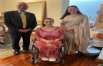 Ambassador Dinesh Bhatia and Mrs . Seema Bhatia met former Vice President of Argentina Gabriela Michetti. 