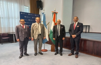 Ambassador Dinesh Bhatia joined Ritesh Shukla & Anubhav Sharma from NPCI met Miguel Angel Pesce, President of Banco Central