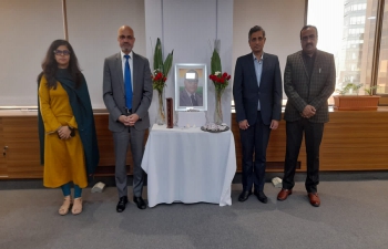 On the occassion of Ambedkar Jayanti, Ambassador Dinesh Bhatia & Embassy team offered floral tributes