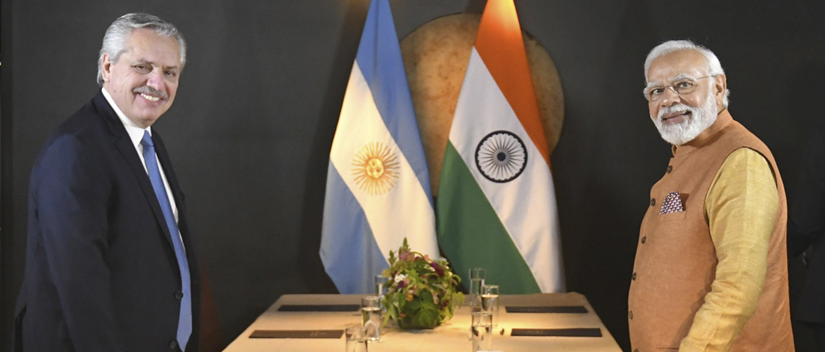 Meeting between Prime Minister of India H.E Narendra Modi and President of Argentina H.E Alberto Fernandez