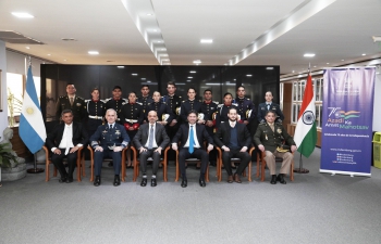 Warm send off by Ambassador Dinesh Bhatia to 12-member first-ever-youth-delegation fm Argentina comprising Argentine Air Force & Argentine Army 