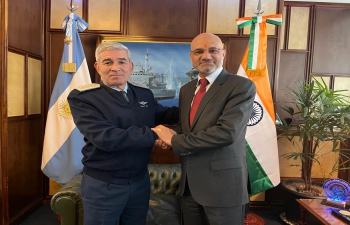 Ambassador Dinesh Bhatia met Brigadier General Xavier Isaac, Chief of Air Force of Argentina 