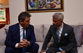 EAM Dr. S. Jaishankar met Mr. Segio Massa, Minister of Economy of Argentina. 