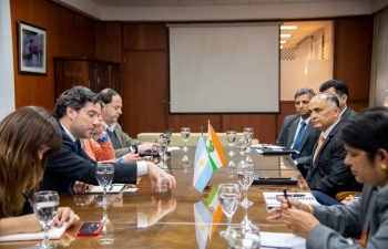 The  HAL delegation, joined by Ambassador Dinesh Bhatia met Francisco Cafiero, Secy Intl. Affairs & Daniela Castro, Secy Def. Production at Ministry of Defece of Argentina