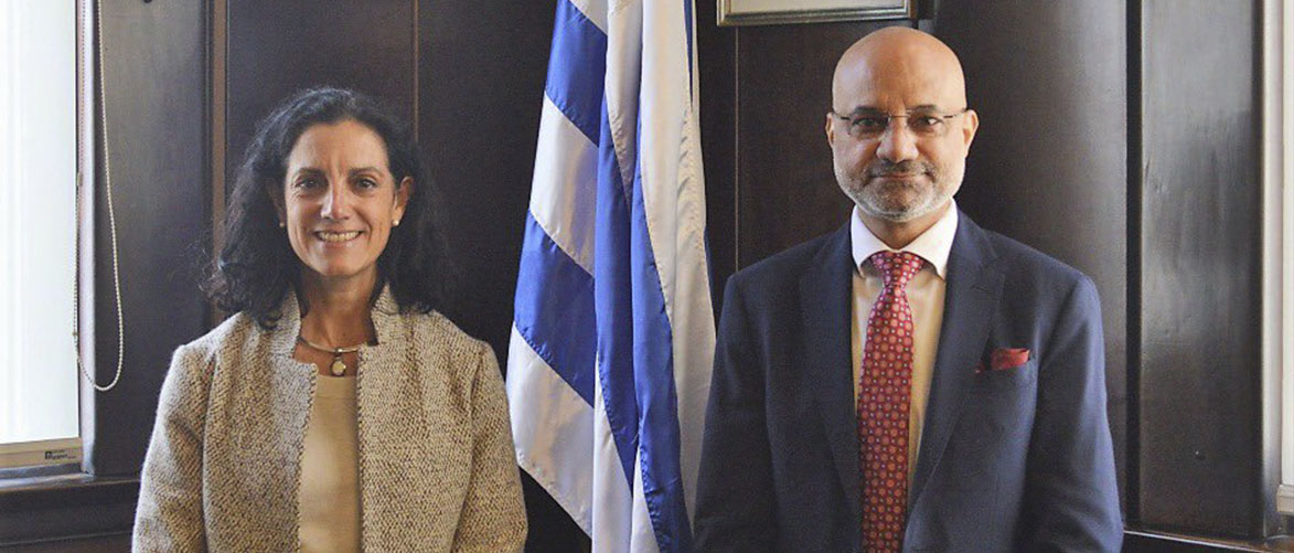 Ambassador Dinesh Bhatia met with Ms. Azucena Arbeleche, Minister of Economy at Ministry of Economy and Finance, Montevideo