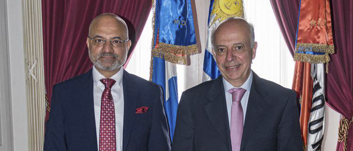 Ambassador Dinesh Bhatia met with Javier Garcia, Minister of Defence at Ministry of Defence, Montevideo
