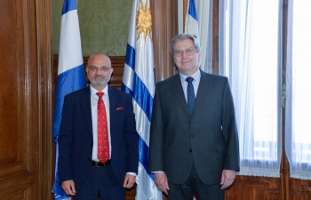Ambassador Dinesh Bhatia met Ope Pasquet, President of Chamber of Representatives of Uruguay 