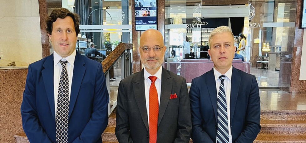 Ambassador Dinesh Bhatia met Diego Labat, President & Washington Ribeiro, VP, Banco Central Uruguay