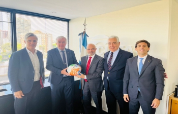 Ambassador Dinesh Bhatia met with Eduardo Macchiavello, President of the Industrial Chamber of Argentine Pharmaceutical Laboratories CILFA and representatives of Roemmers & Richmond