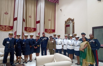 Youth Delegation from Argentina comprising Cadets & Officers of Argentine Air Force & Argentine Army joined the luncheon reception hosted by Rajnath Singh, Minister of Ministry of Defence at New Delhi