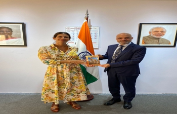 Ambassador Dinesh Bhatia received Camila Crescimbeni, Member of Parliament at Deputies Chamber from the province of Buenos Aires 