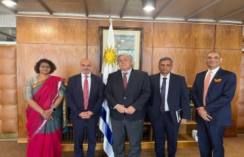 Ambassador Dinesh Bhatia met H.E. Francisco Bustillo, Foreign Minister of Uruguay