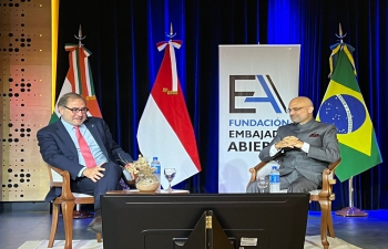 Ambassador Dinesh Bhatia joined Jorge Arguello, Argentine G20 Sherpa to launch documentary “G20-The Emerging Future” produced by Embajada Abierta