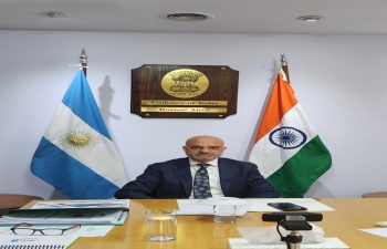 Ambassador Dinesh Bhatia hosted a virtual meeting between Ejercito Argentino & Hindustan Aeronautic Ltd to explore bilateral cooperation 