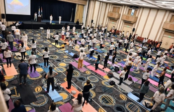 Ambassador Dinesh Bhatia joined celebrations of International Day of Yoga 2023 in Uruguay