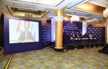 Ambassador Dinesh Bhatia joined virtually Nicolas Albertoni, Vice Foreign Minister & Ambassador Alberto Guani in an interactive session with Indian industry