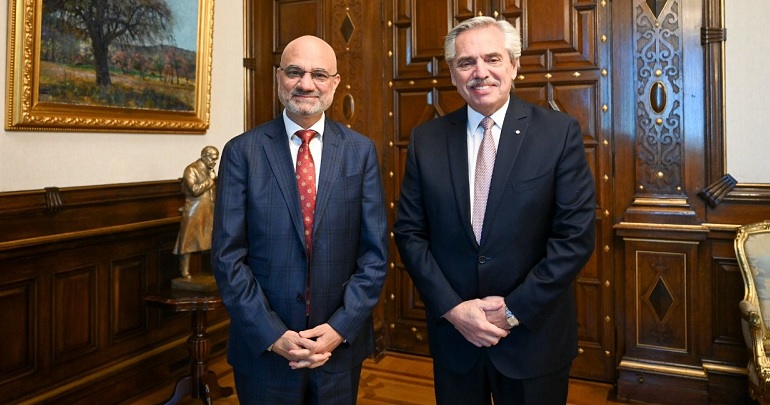 Ambassador H. E. Dinesh Bhatia met President H.E. Alberto Fernandez