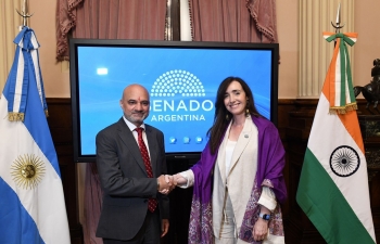 Ambassador Dinesh Bhatia was received by Victoria Villarruel, Vice President of Argentine Republic