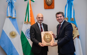 Ambassador Dinesh Bhatia was received by Marcelo Orrego, Governor of San Juan