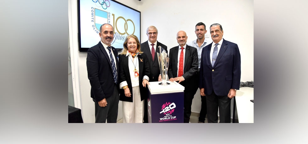 Ambassador Dinesh Bhatia joined the Argentine Cricket Association and the Argentine Olympic Committee to welcome the ICC World Cup 2024 Trophy Tour  on 26 March 2024. 