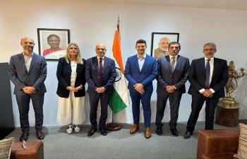 El Embajador Dinesh Bhatia recibió a Martin Siracusa, Secretario de Coordinación Administrativa en Ministerio de Seguridad y Cornelia Schmidt-Liermann.
