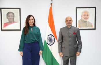 El Embajador Dinesh Bhatia estuvo acompañado por Victoria Villarruel, Vicepresidente de la República Argentina para el lanzamiento del "Grupo de Trabajo sobre India" en el Consejo Argentino para las Relaciones Internacionales